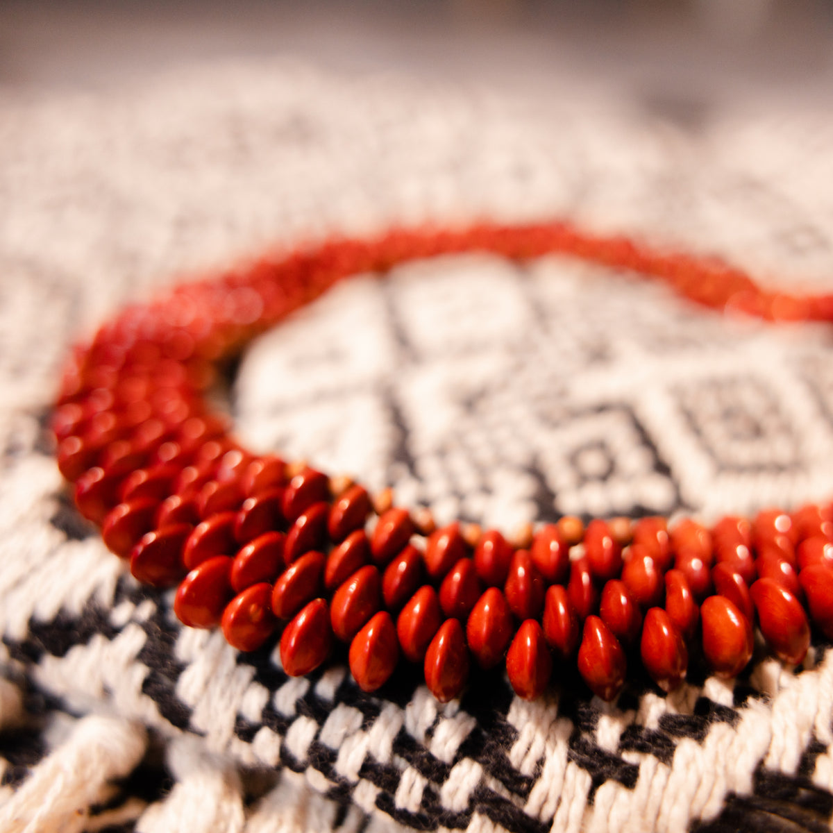 Pataxo Amazon Urucum Seed Choker Lila in the sky